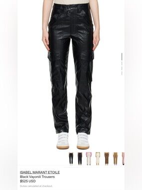High-Rise Black Faux Leather Straight-Leg Pants